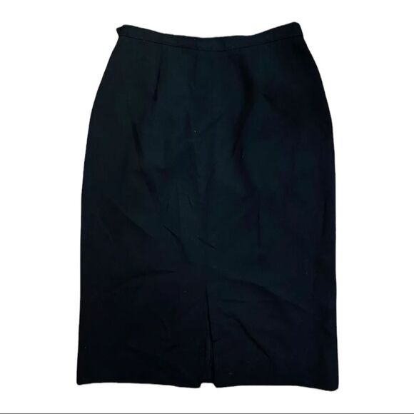 Austin Reed Classic Vintage Black Pencil Skirt 100% Wool Fully Lined sz 8 - Picture 2 of 7